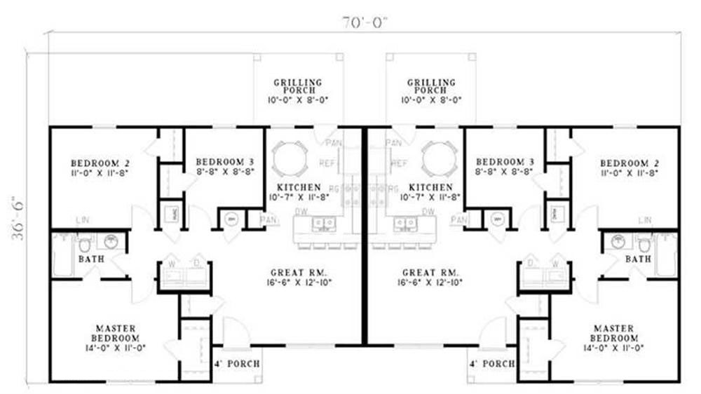 Floor Plan First Story of Country Plan #153-1838